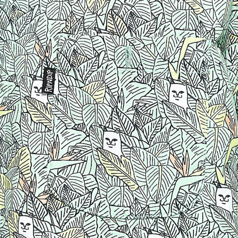 RIPNDIP Cat Leaf Short Sleeve Button Up Shirt
 - L